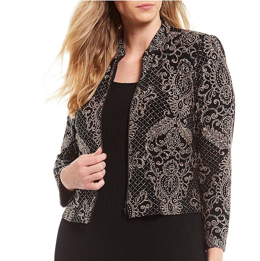 Alex Evenings Women's Column Gown & Jacket Brown Size 14