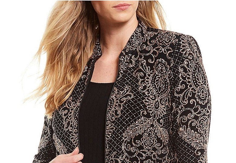 Alex Evenings Women's Column Gown & Jacket Brown Size 14