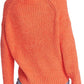 1.STATE Women's Mock Neck Terry Yarn Sweater Papaya Med Orange
