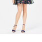 City Studios Junior's Floral Embroidered Fit & Flare Dress Navy Size 1