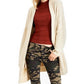 Say What? Juniors' Open-Front Textured Cardigan Dark Beige Size Large