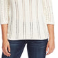 Vince Camuto Women's Boatneck Pointelle Sweater White Size Medium