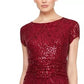 SL Women's Fashions Sequined Lace Gown Red Size 10