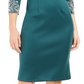 SL Fashions Women's  Embellished Scuba Sheath Dress Green Size 16