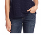 Vince Camuto Women's Flutter Sleeve Bubble Dot Top Blue Navy Size Medium