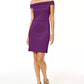 Thalia Sodi Women's Mesh-Trim Off-The-Shoulder Dress Purple Size Large