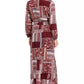 American Rag Junior's Printed Surplice Maxi Dress Dark Red Size X-Small