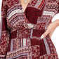American Rag Junior's Printed Surplice Maxi Dress Dark Red Size X-Small