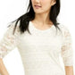 American Rag Juniors' Tie-Back Lace Blouse White Size Small