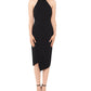 Betsy & Adam Women's Asymmetrical Hem Bodycon Dress Black Size 10