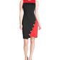 Tommy Hilfiger Women's Colorblocked Asymmetrical Dress Black Size 2