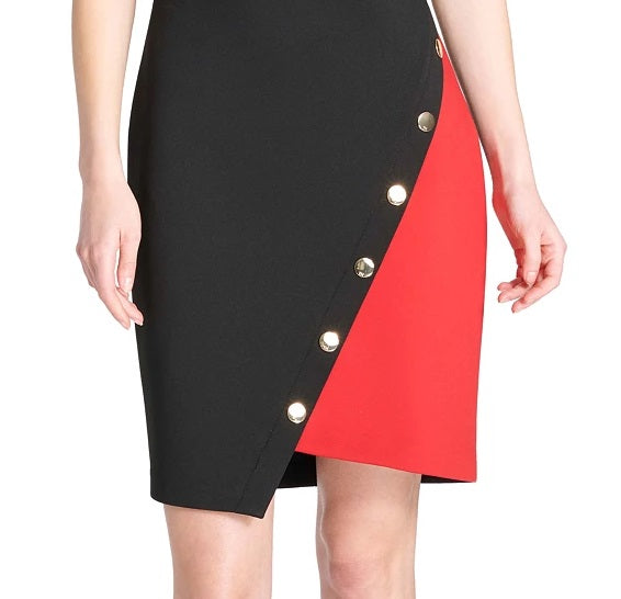 Tommy Hilfiger Women's Colorblocked Asymmetrical Dress Black Size 2
