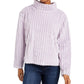 Planet Gold Juniors' Cozy Mock-Neck Ribbed Top Purple Size X-Large