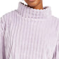 Planet Gold Juniors' Cozy Mock-Neck Ribbed Top Purple Size X-Large