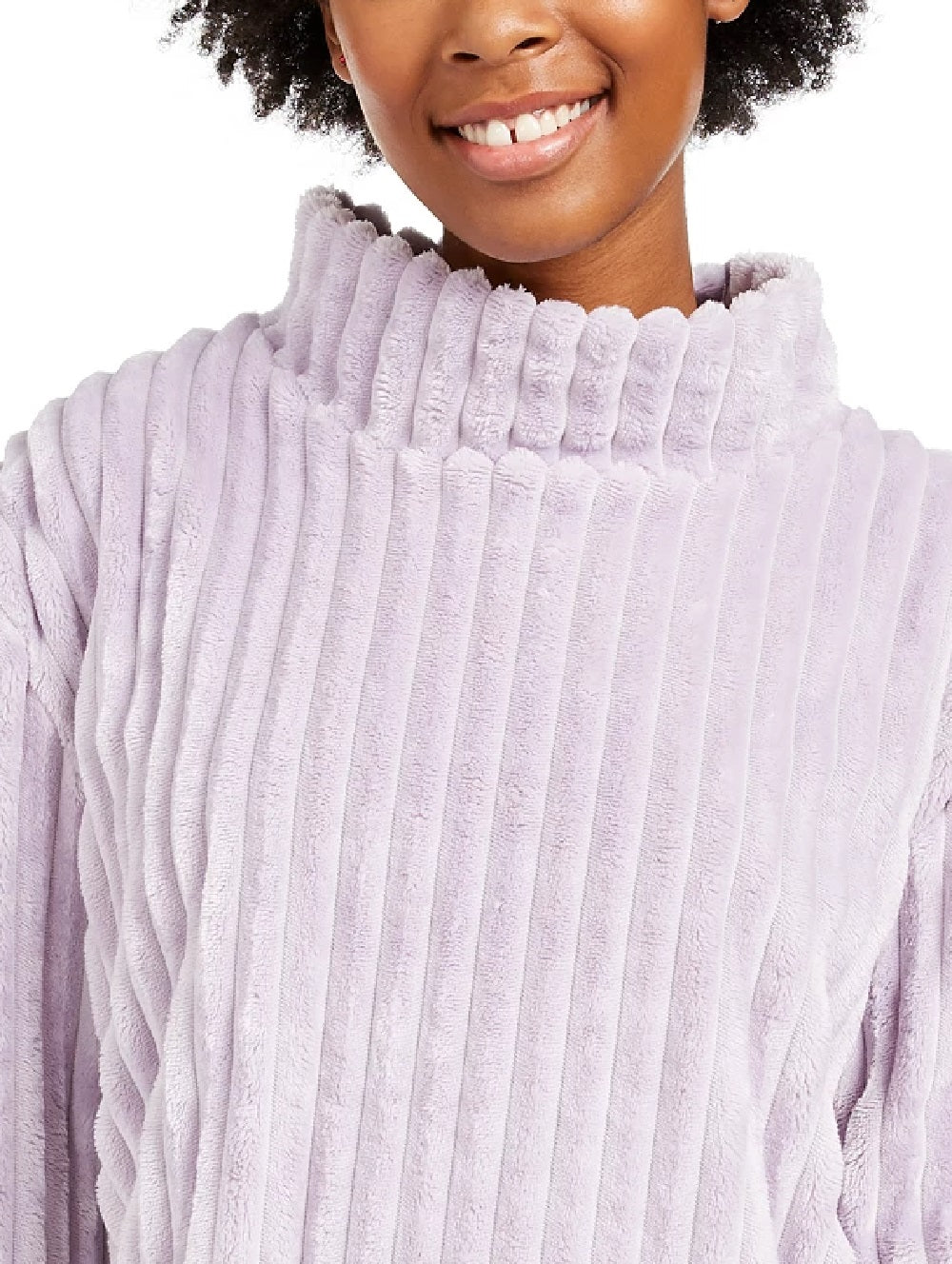 Planet Gold Juniors' Cozy Mock-Neck Ribbed Top Purple Size X-Large