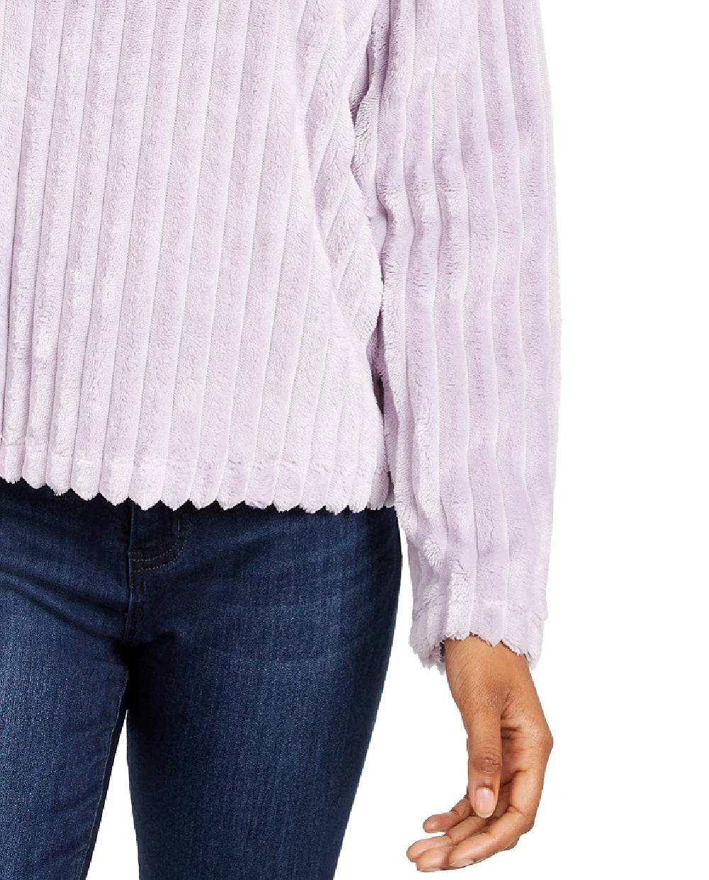 Planet Gold Juniors' Cozy Mock-Neck Ribbed Top Purple Size X-Large