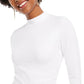Planet Gold Juniors' Long-Sleeve Mock-Neck Top White Size Large