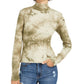 Planet Gold Juniors' Tie-Dye Mock Neck Top Green Size Large