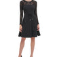 Tommy Hilfiger Women's Lace Sleeve Fit & Flare Dress Black Size 8