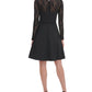 Tommy Hilfiger Women's Lace Sleeve Fit & Flare Dress Black Size 8