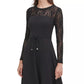 Tommy Hilfiger Women's Lace Sleeve Fit & Flare Dress Black Size 8
