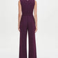Tommy Hilfiger Women's Belted V Neck Jumpsuit Purple Size 12