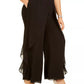 Adrianna Papell Women's Plus Chiffon Dress Pants Black Size 22