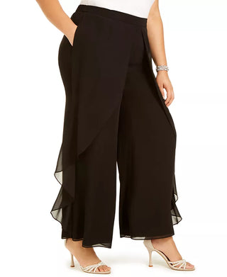 Adrianna Papell Women's Plus Chiffon Dress Pants Black Size 22