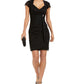 Betsy & Adam Women's Embellished Open-Back Sheath Dress Black Size 14