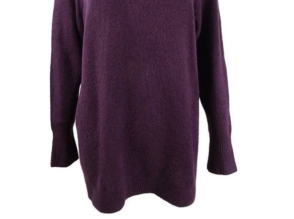 Calvin Klein Women's Button-Detail Crewneck Sweater Purple Size Medium