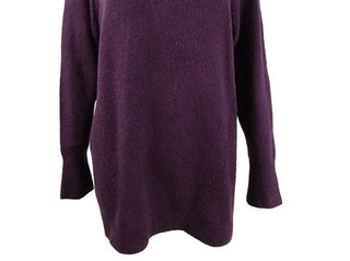Calvin Klein Women's Button-Detail Crewneck Sweater Purple Size Medium