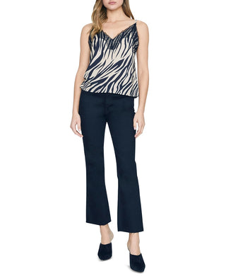 Sanctuary Women's Perfect Match Zebra Print Lace Detail Camisole Black Size X-Large