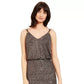 Calvin Klein Women's Metallic Blouson Gown Charcoal Size 6