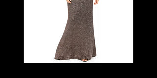 Calvin Klein Women's Metallic Blouson Gown Charcoal Size 6