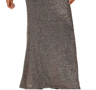 Calvin Klein Women's Sequin Gown With Shoulder Cutout Black Multi Charcoal Size 6