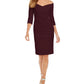 Calvin Klein Women's Off The Shoulder Sheath Dress Purple Size 4