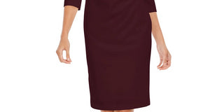 Calvin Klein Women's Off The Shoulder Sheath Dress Purple Size 4