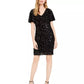 Calvin Klein Women's Sequined Embossed Velvet Dress Black Size 8