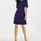Calvin Klein Women's Elbow-Sleeve Illusion-Detail Dress Navy Size 2