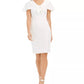 Calvin Klein Women's Tie-Front Capelet Sheath Dress White Size 16