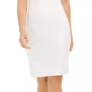 Calvin Klein Women's Tie-Front Capelet Sheath Dress White Size 16