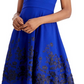 Calvin Klein Women's Embroidered A Line Dress Turq Aqua Size 2