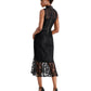 Calvin Klein Women's Mock Neck Embroidered Lace Dress Black Black Size 8