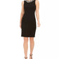 Calvin Klein Women's Faux Pearl Trim Sheath Dress Black Size 2