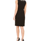Calvin Klein Women's Faux Pearl Trim Sheath Dress Black Size 2