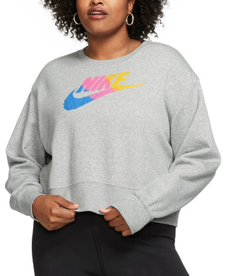 Nike Women's Plus Size Sportswear Fleece Crewneck Sweatshirt Gray Size 2X