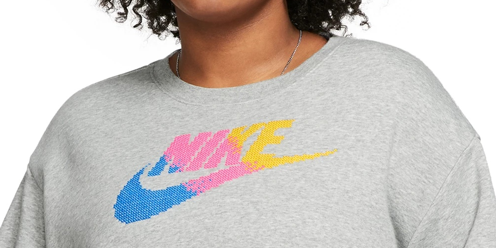 Nike Women's Plus Size Sportswear Fleece Crewneck Sweatshirt Gray Size 2X