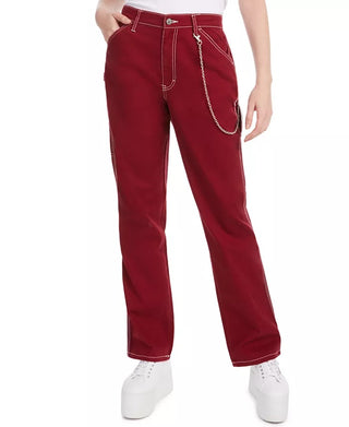 Dickies Women's Pocket Chain Carpenter Pants Red Size 1