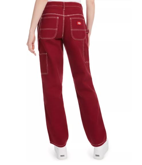 Dickies Women's Pocket Chain Carpenter Pants Red Size 1