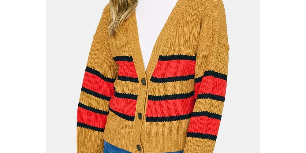 Sanctuary Women's Fall For It Shaker Stitch Cardigan Size Red Size Medium